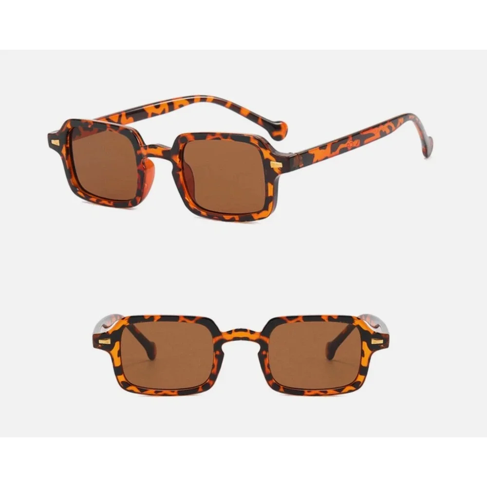 Vintage Square Tortoiseshell Sunglasses Women Lightweight Minimalist Elegant New - Picture 4 of 6